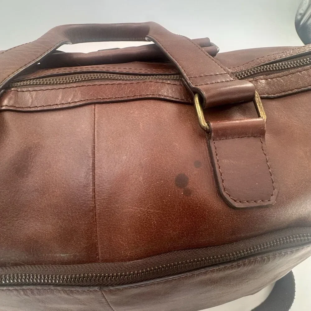 Wilsons Leather Vintage Brown Duffle Travel Bag Suitcase Carry On Overnight 1980
